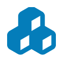 building blocks icon in blue